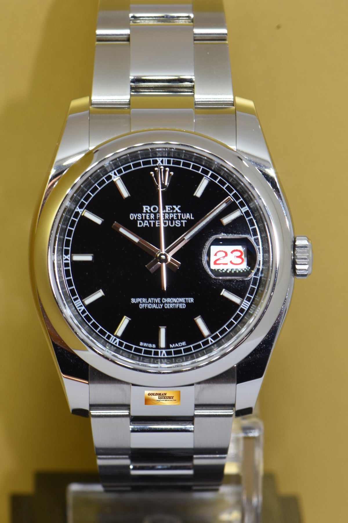 [SOLD] ROLEX OYSTER DATEJUST 36mm BLACK AUTOMATIC 116200 (NEW-UNWORN)