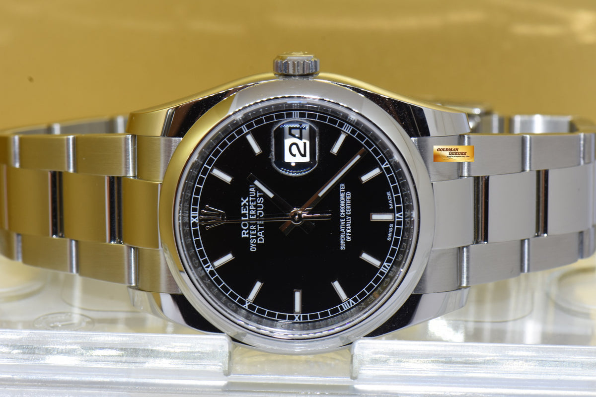 [SOLD] ROLEX OYSTER DATEJUST 36mm BLACK AUTOMATIC 116200 (NEW-UNWORN)