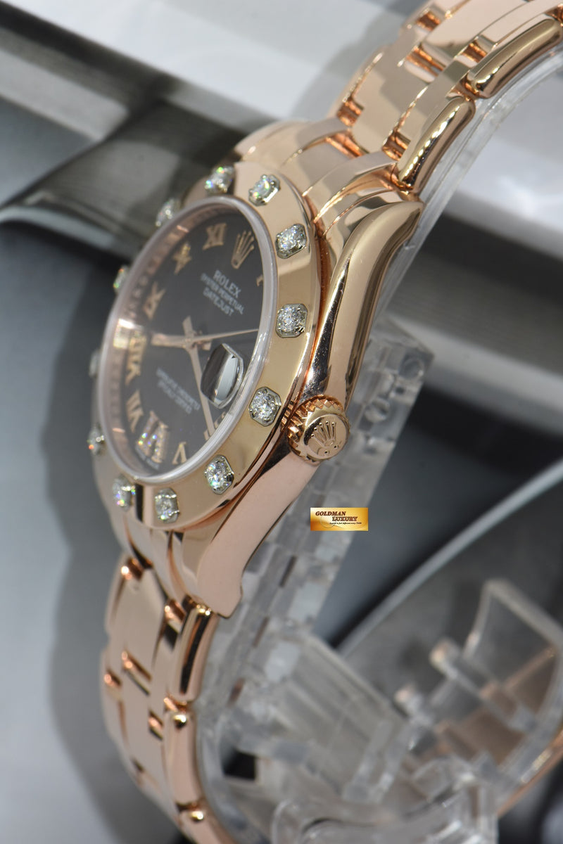 SOLD ROLEX OYSTER DATEJUST PEARL MASTER 34 BROWN DIAL DIAMOND