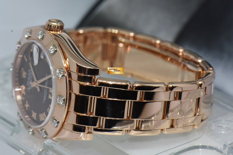 SOLD ROLEX OYSTER DATEJUST PEARL MASTER 34 BROWN DIAL DIAMOND