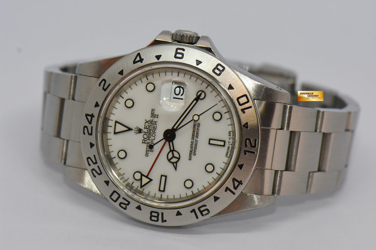 [SOLD] ROLEX OYSTER PERPETUAL EXPLORER II (PINHOLE : NON-SOLID ENDLINK) WHITE 16570 (NEAR MINT)