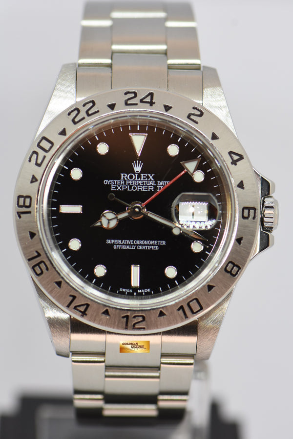 [SOLD] ROLEX OYSTER PERPETUAL EXPLORER II (PINHOLE : SOLID ENDLINK) BLACK 16570 (NEAR MINT)