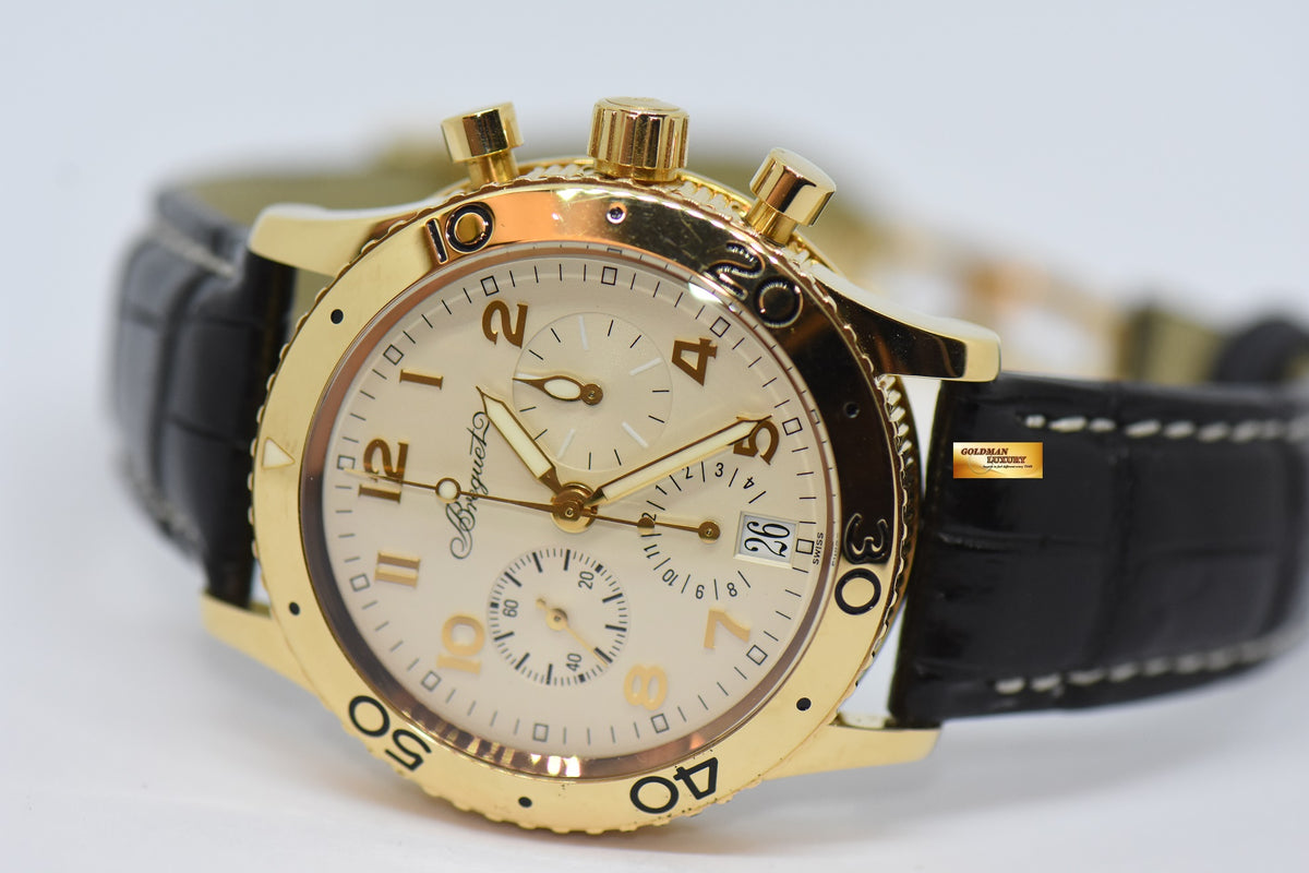 [SOLD] BREGUET TYPE XX TRANSATLANTIQUE FLYBACK CHRONOGRAPH 18K YELLOW GOLD 39.5mm AUTOMATIC 3820 (MINT)