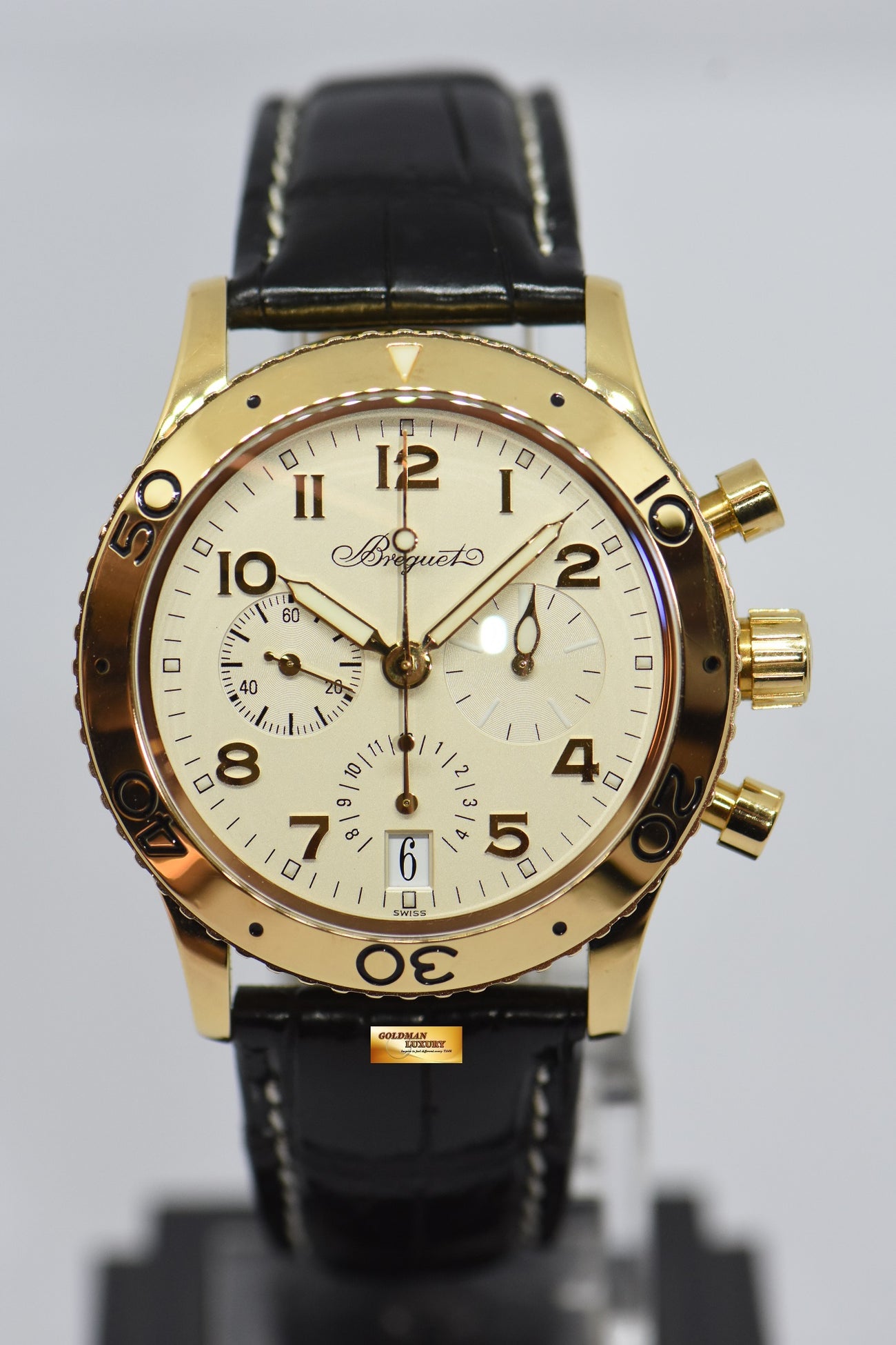 SOLD BREGUET TYPE XX TRANSATLANTIQUE FLYBACK CHRONOGRAPH 18K YELLOW Goldman Luxury