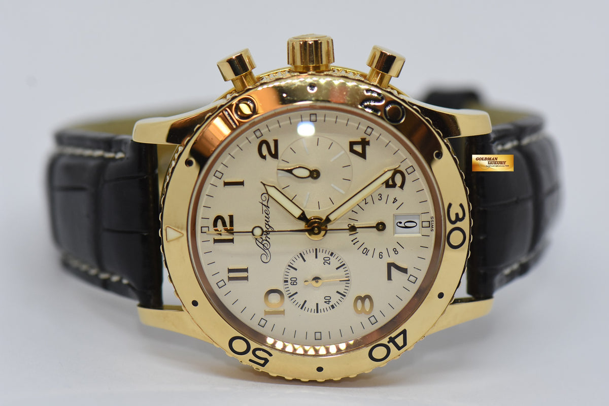 [SOLD] BREGUET TYPE XX TRANSATLANTIQUE FLYBACK CHRONOGRAPH 18K YELLOW GOLD 39.5mm AUTOMATIC 3820 (MINT)
