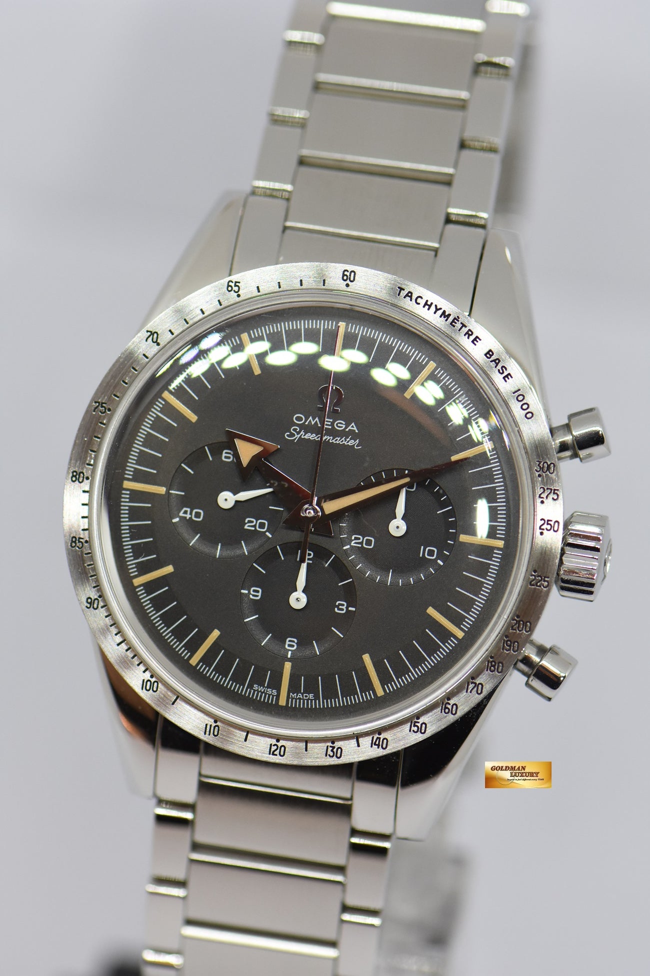 SOLD OMEGA SPEEDMASTER 57 CHRONOGRAPH 38.6mm THE 1957 TRILOGY C.1 Goldman Luxury