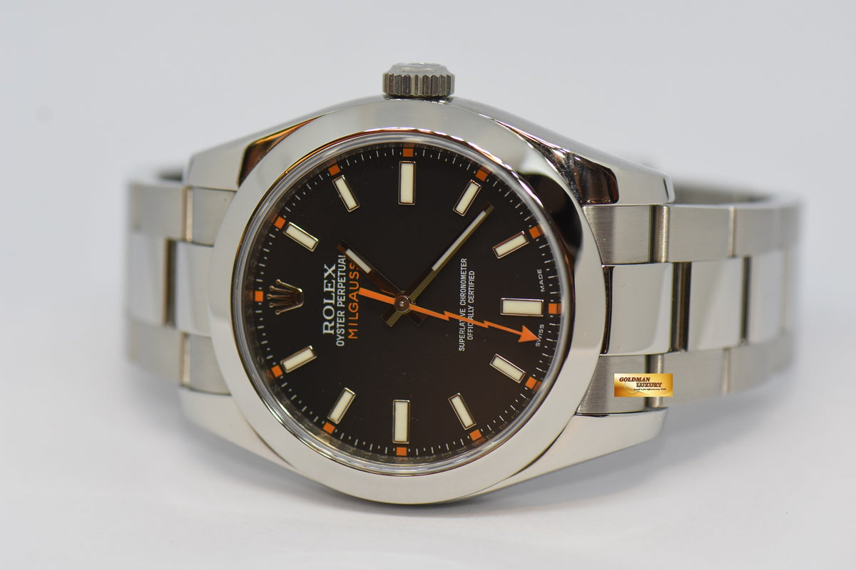 [SOLD] ROLEX OYSTER PERPETUAL MILGAUSS SS BLACK AUTOMATIC 116400 (NEAR MINT)