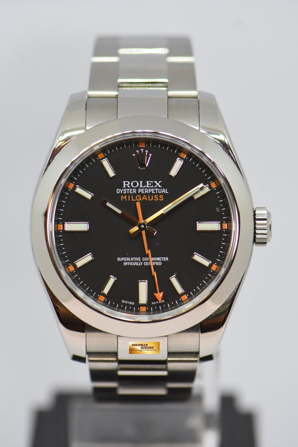 [SOLD] ROLEX OYSTER PERPETUAL MILGAUSS SS BLACK AUTOMATIC 116400 (NEAR MINT)