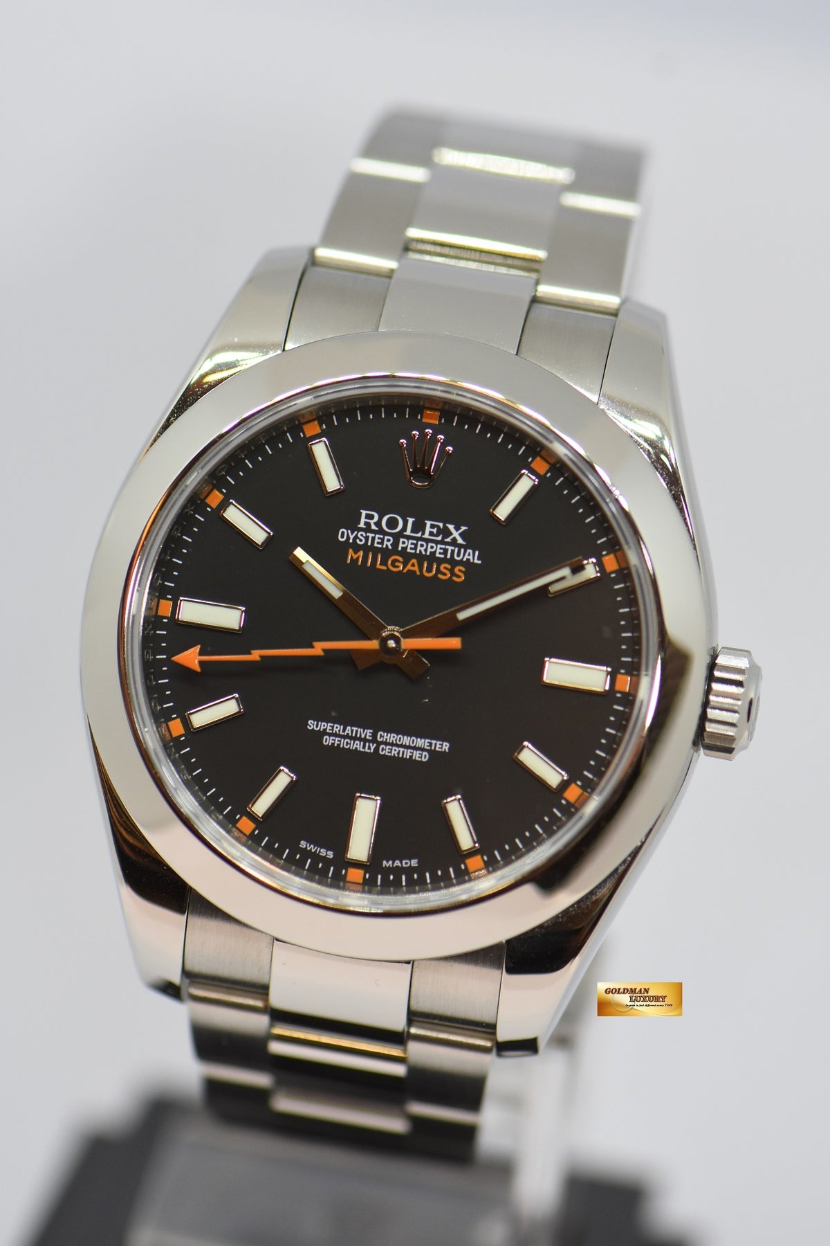 [SOLD] ROLEX OYSTER PERPETUAL MILGAUSS SS BLACK AUTOMATIC 116400 (NEAR MINT)