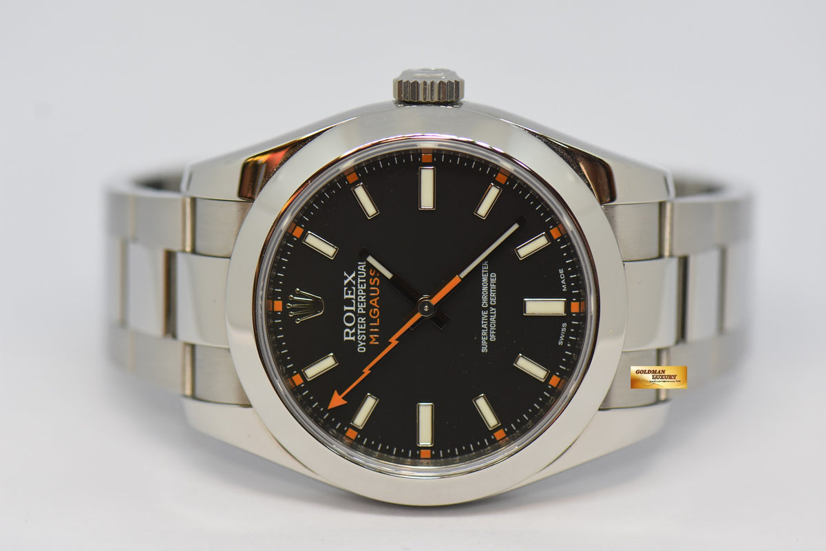 [SOLD] ROLEX OYSTER PERPETUAL MILGAUSS SS BLACK AUTOMATIC 116400 (NEAR MINT)