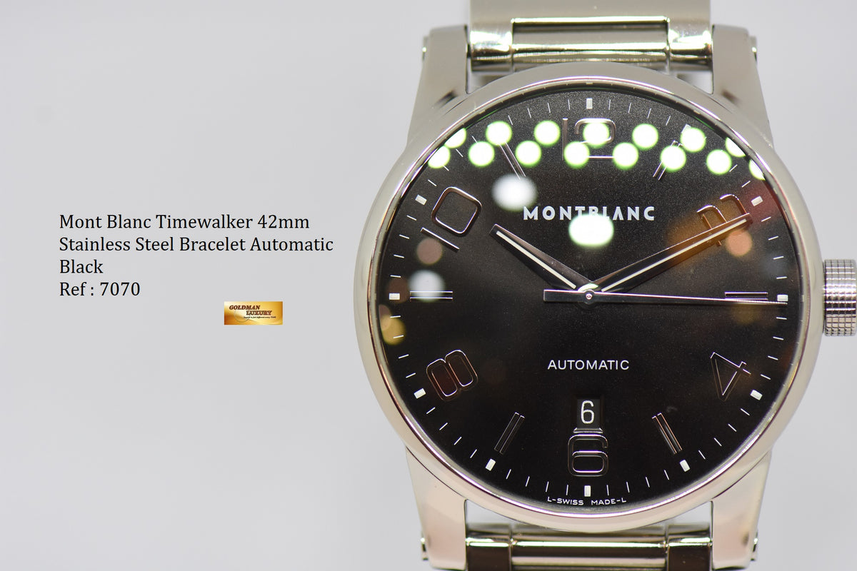 [SOLD] MONT BLANC TIMEWALKER 42mm SS BRACELET BLACK AUTOMATIC 7070 (NEAR MINT)