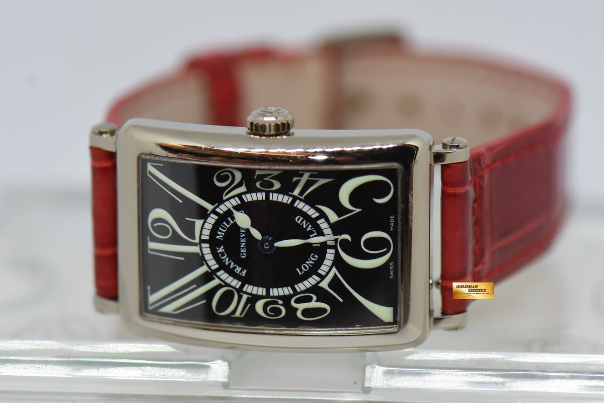 [SOLD] FRANCK MULLER LONG ISLAND LADIES 18K WHITE GOLD ARABIC BLACK DIAL 952 QZ (NEAR MINT)
