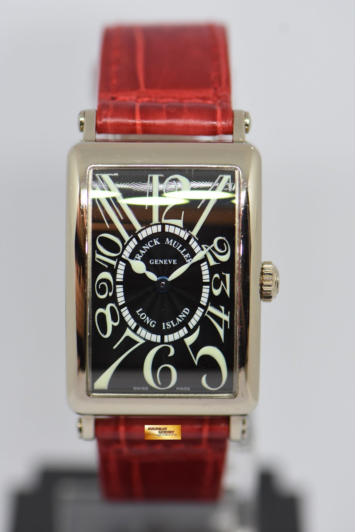 [SOLD] FRANCK MULLER LONG ISLAND LADIES 18K WHITE GOLD ARABIC BLACK DIAL 952 QZ (NEAR MINT)