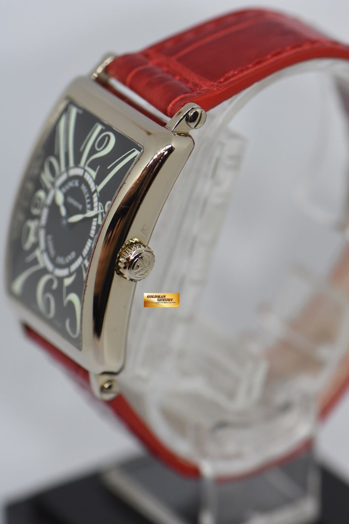 [SOLD] FRANCK MULLER LONG ISLAND LADIES 18K WHITE GOLD ARABIC BLACK DIAL 952 QZ (NEAR MINT)