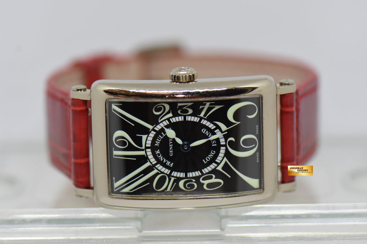 [SOLD] FRANCK MULLER LONG ISLAND LADIES 18K WHITE GOLD ARABIC BLACK DIAL 952 QZ (NEAR MINT)
