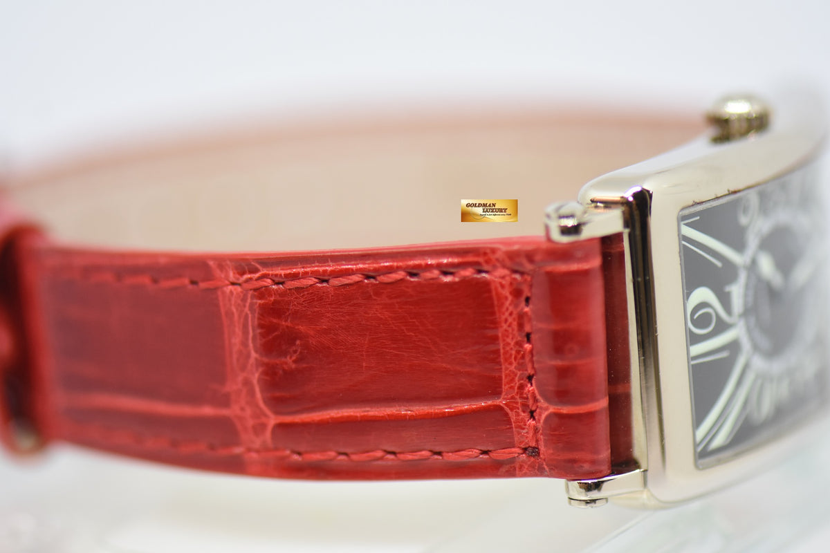 [SOLD] FRANCK MULLER LONG ISLAND LADIES 18K WHITE GOLD ARABIC BLACK DIAL 952 QZ (NEAR MINT)