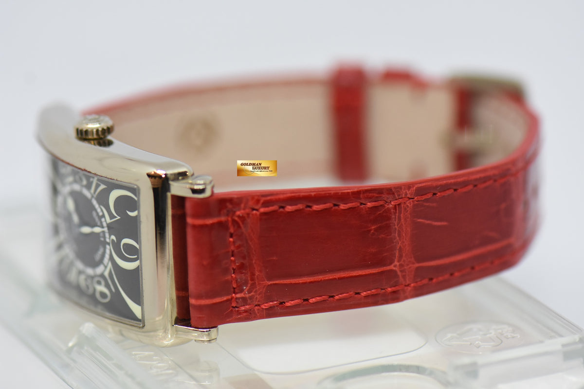 [SOLD] FRANCK MULLER LONG ISLAND LADIES 18K WHITE GOLD ARABIC BLACK DIAL 952 QZ (NEAR MINT)