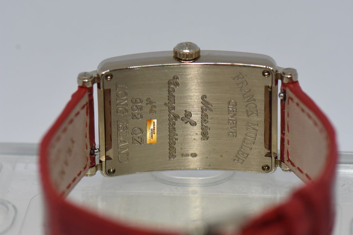 [SOLD] FRANCK MULLER LONG ISLAND LADIES 18K WHITE GOLD ARABIC BLACK DIAL 952 QZ (NEAR MINT)