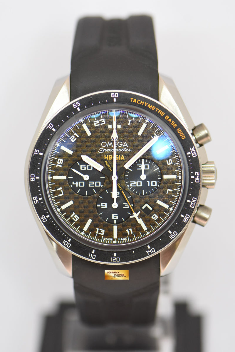 SOLD OMEGA SPEEDMASTER HB SIA 44.25mm CO AXIAL GMT CHRONOGRAPH