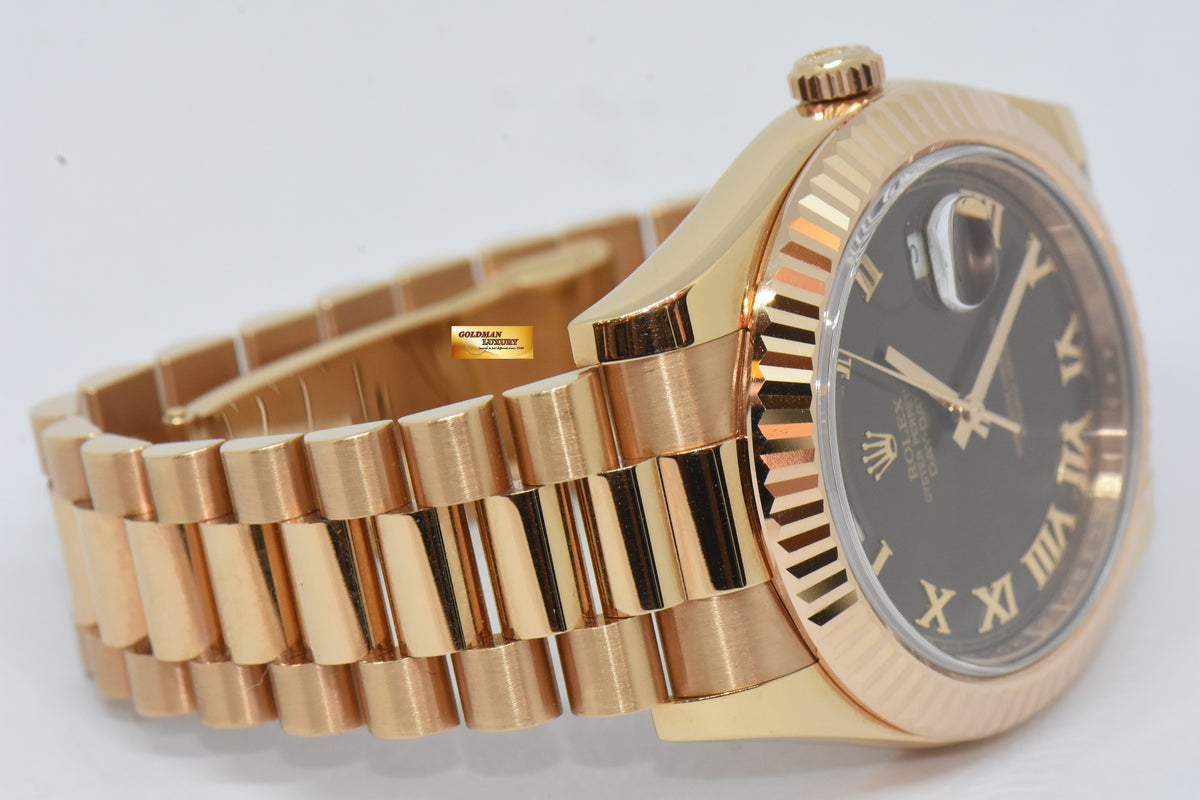 [SOLD] ROLEX OYSTER PERPETUAL DAY-DATE 41 CHOCOLATE DIAL 18K ROSE GOLD 218235 (MINT)