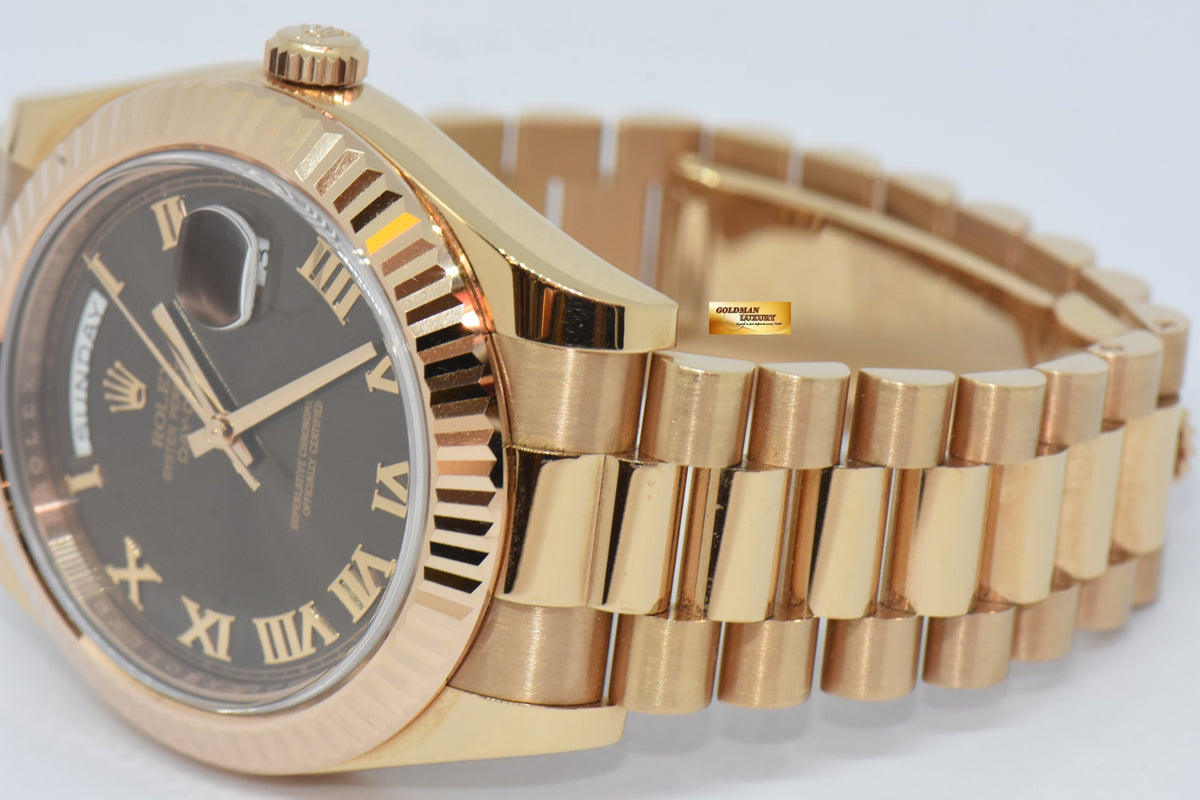 [SOLD] ROLEX OYSTER PERPETUAL DAY-DATE 41 CHOCOLATE DIAL 18K ROSE GOLD 218235 (MINT)