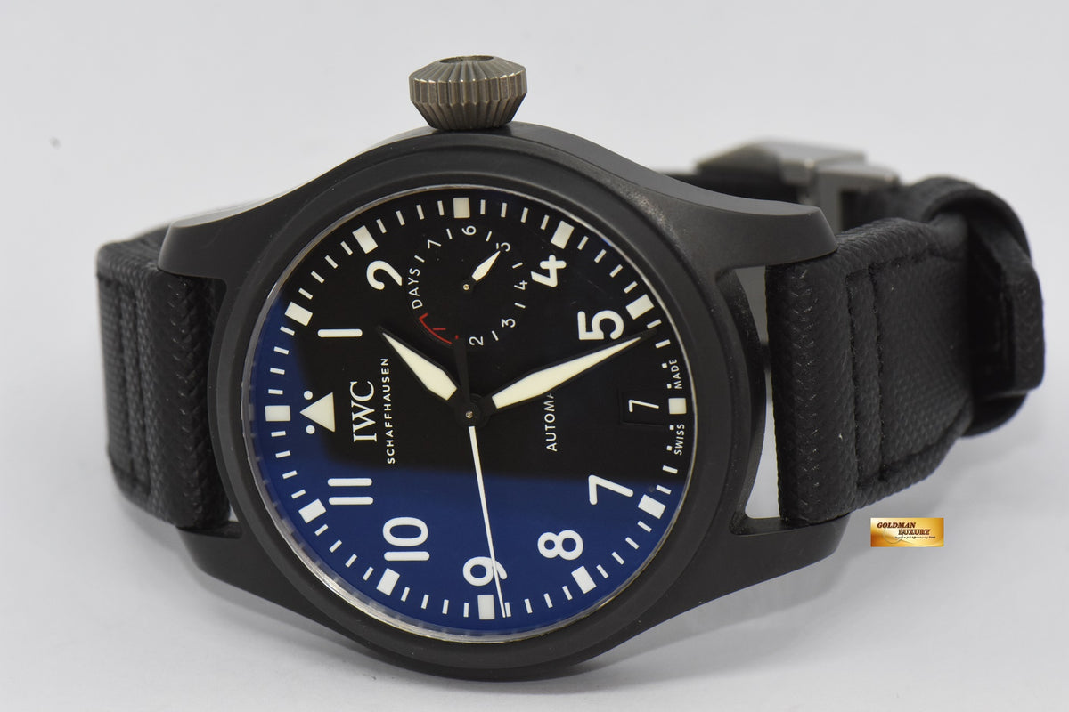 [SOLD] IWC BIG PILOT TOP GUN 46mm CERAMIC BLACK 7 DAYS POWER RESERVE AUTOMATIC IW5020-01 (NEAR MINT)