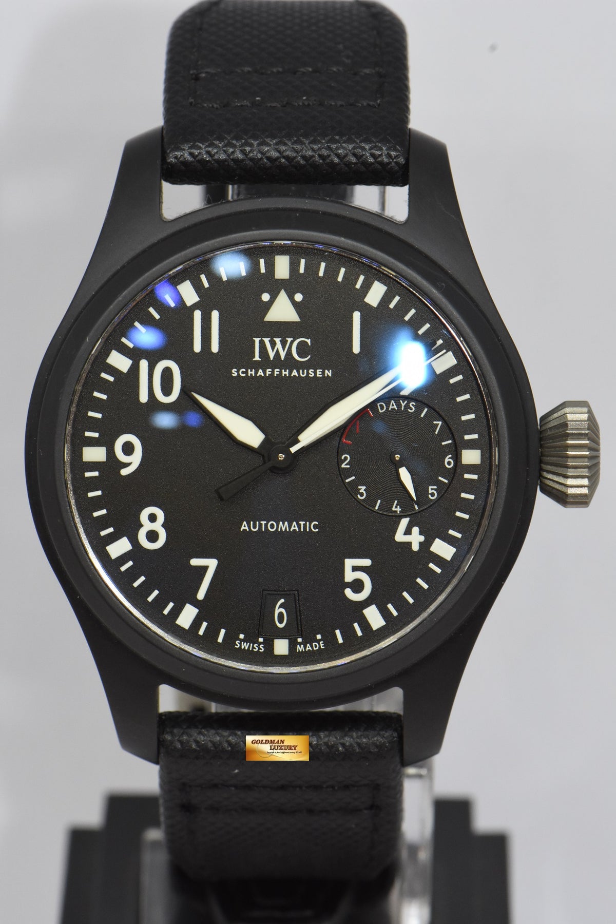 [SOLD] IWC BIG PILOT TOP GUN 46mm CERAMIC BLACK 7 DAYS POWER RESERVE AUTOMATIC IW5020-01 (NEAR MINT)