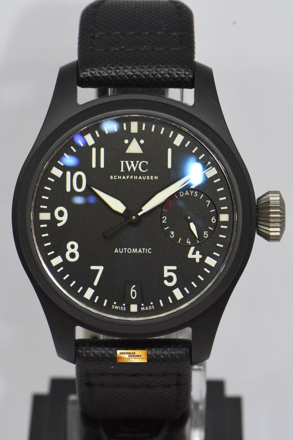[SOLD] IWC BIG PILOT TOP GUN 46mm CERAMIC BLACK 7 DAYS POWER RESERVE AUTOMATIC IW5020-01 (NEAR MINT)