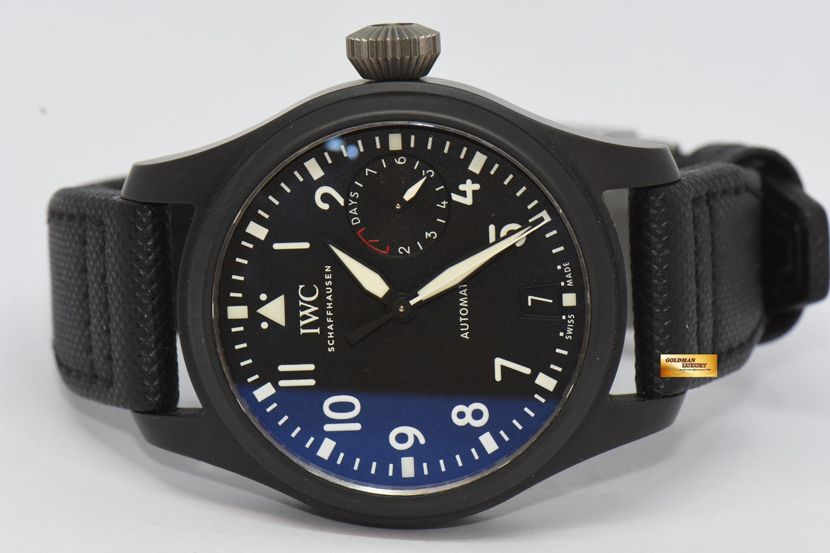 [SOLD] IWC BIG PILOT TOP GUN 46mm CERAMIC BLACK 7 DAYS POWER RESERVE AUTOMATIC IW5020-01 (NEAR MINT)