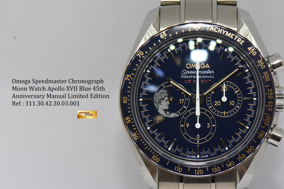 [SOLD] OMEGA SPEEDMASTER APOLLO XVII “THE LAST MAN ON THE MOON” BLUE LIMTIED EDITION (LNIB)