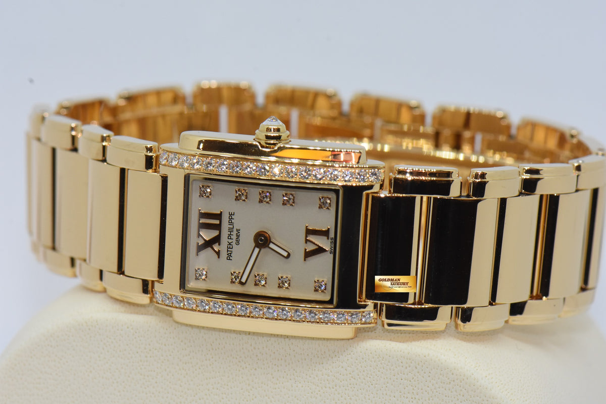PATEK PHILIPPE TWENTY-4 LADIES 18K ROSE GOLD DIAMOND QUARTZ 4908/11R (MINT)