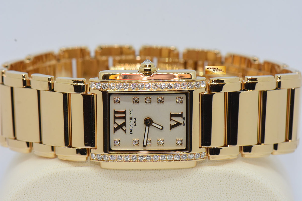PATEK PHILIPPE TWENTY-4 LADIES 18K ROSE GOLD DIAMOND QUARTZ 4908/11R (MINT)