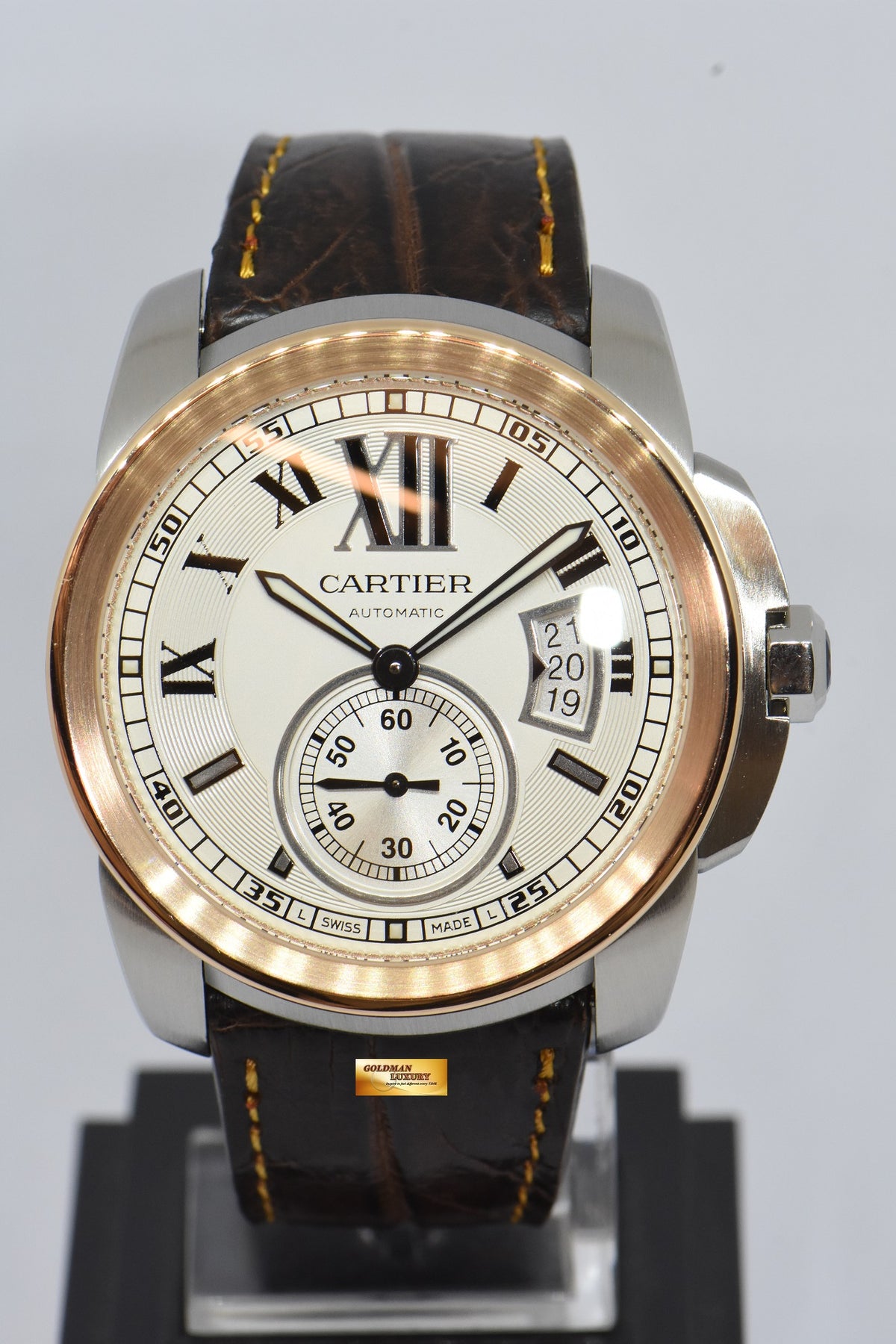 [SOLD] CARTIER De CALIBRE MEN’S 42mm HALF-GOLD AUTOMATIC W7100039 (MINT)