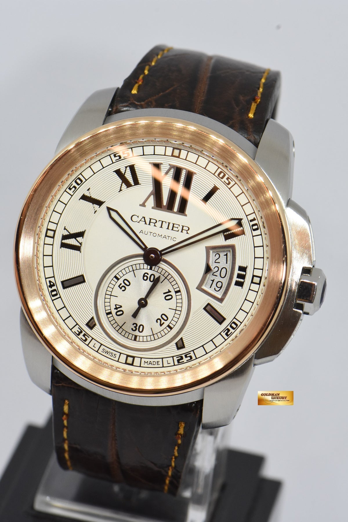 [SOLD] CARTIER De CALIBRE MEN’S 42mm HALF-GOLD AUTOMATIC W7100039 (MINT)