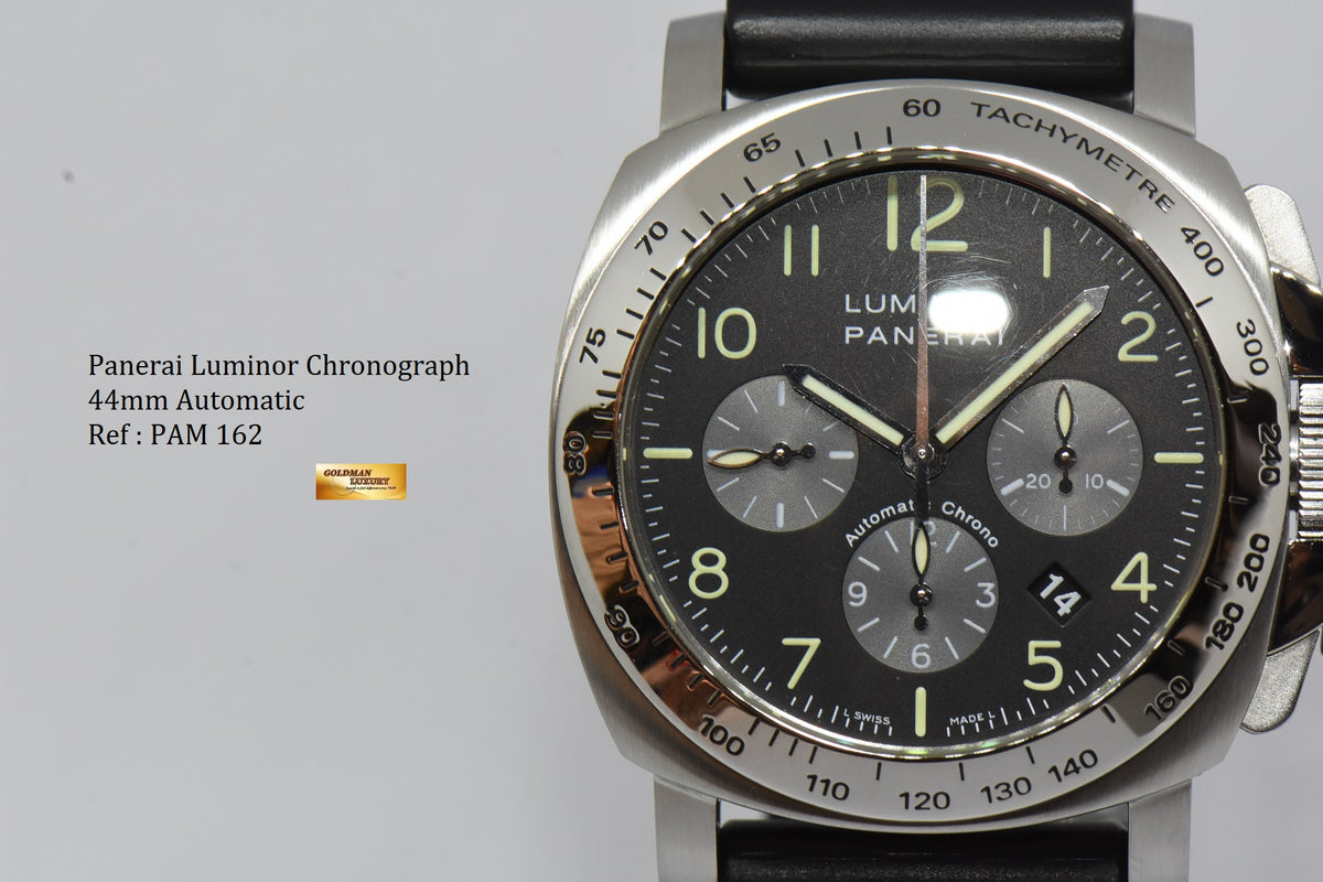 [SOLD] PANERAI LUMINOR CHRONOGRAPH 44mm STEEL AUTOMATIC PAM 162 (MINT)