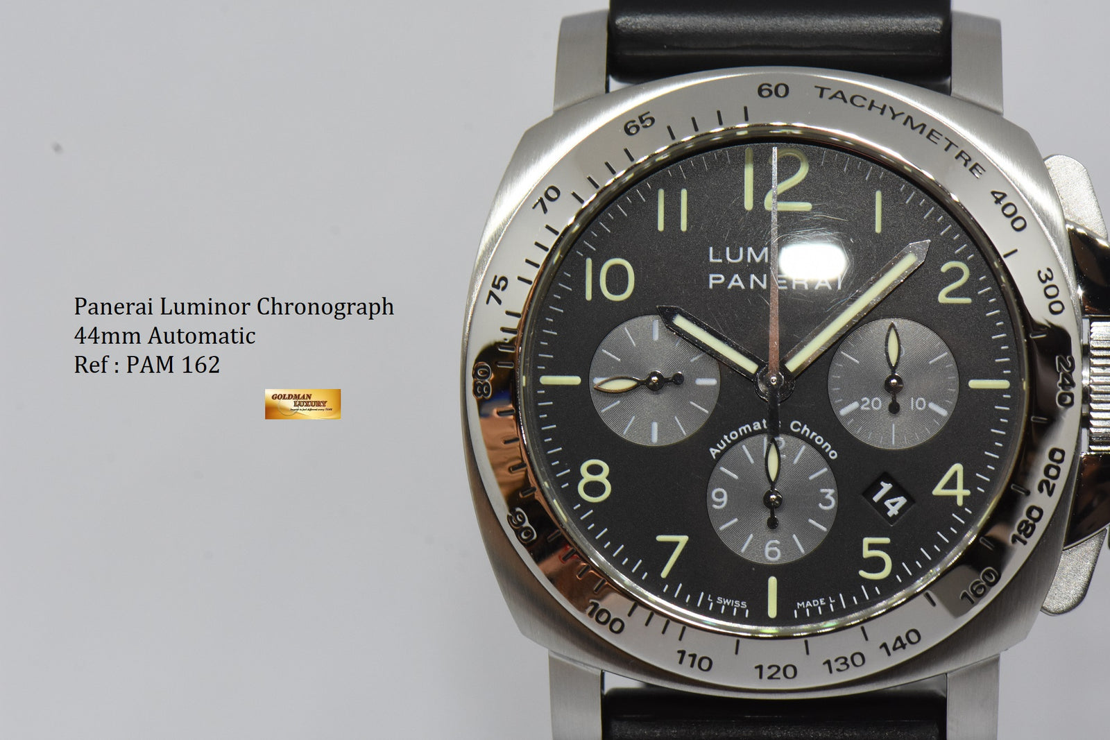 SOLD PANERAI LUMINOR CHRONOGRAPH 44mm STEEL AUTOMATIC PAM 162 MINT Goldman Luxury