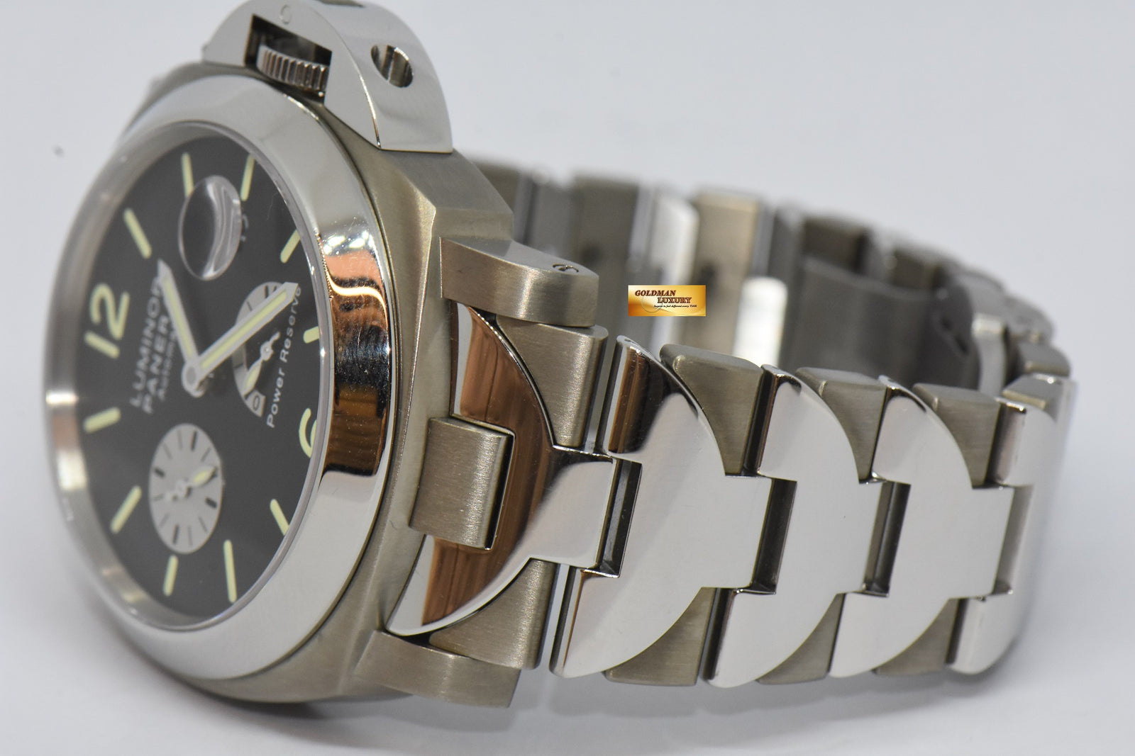 SOLD PANERAI LUMINOR POWER RESERVE 44mm TITANIUM STEEL BRACELET AU Goldman Luxury