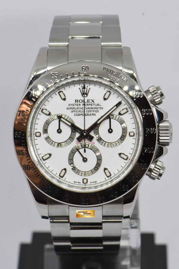 [SOLD] ROLEX OYSTER PERPETUAL DAYTONA STEEL BRACELET & BEZEL WHITE 116520 (MINT)