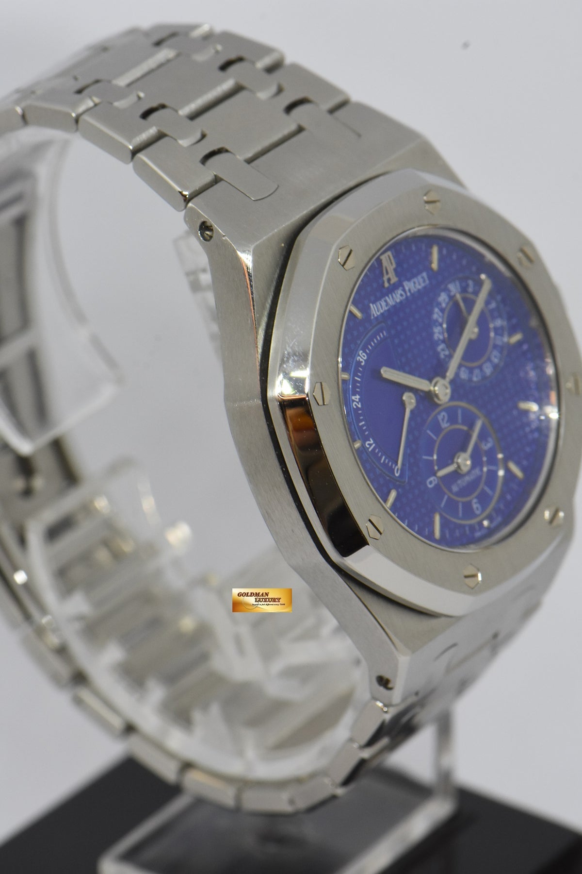 [SOLD] AUDEMARS PIGUET ROYAL OAK 36mm POWER RESERVE DUAL TIME RARE BLUE DIAL AUTOMATIC 25730ST (MINT)