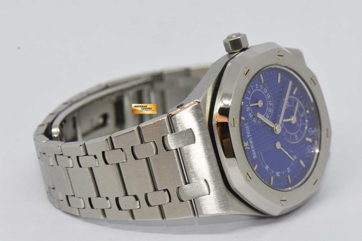 [SOLD] AUDEMARS PIGUET ROYAL OAK 36mm POWER RESERVE DUAL TIME RARE BLUE DIAL AUTOMATIC 25730ST (MINT)
