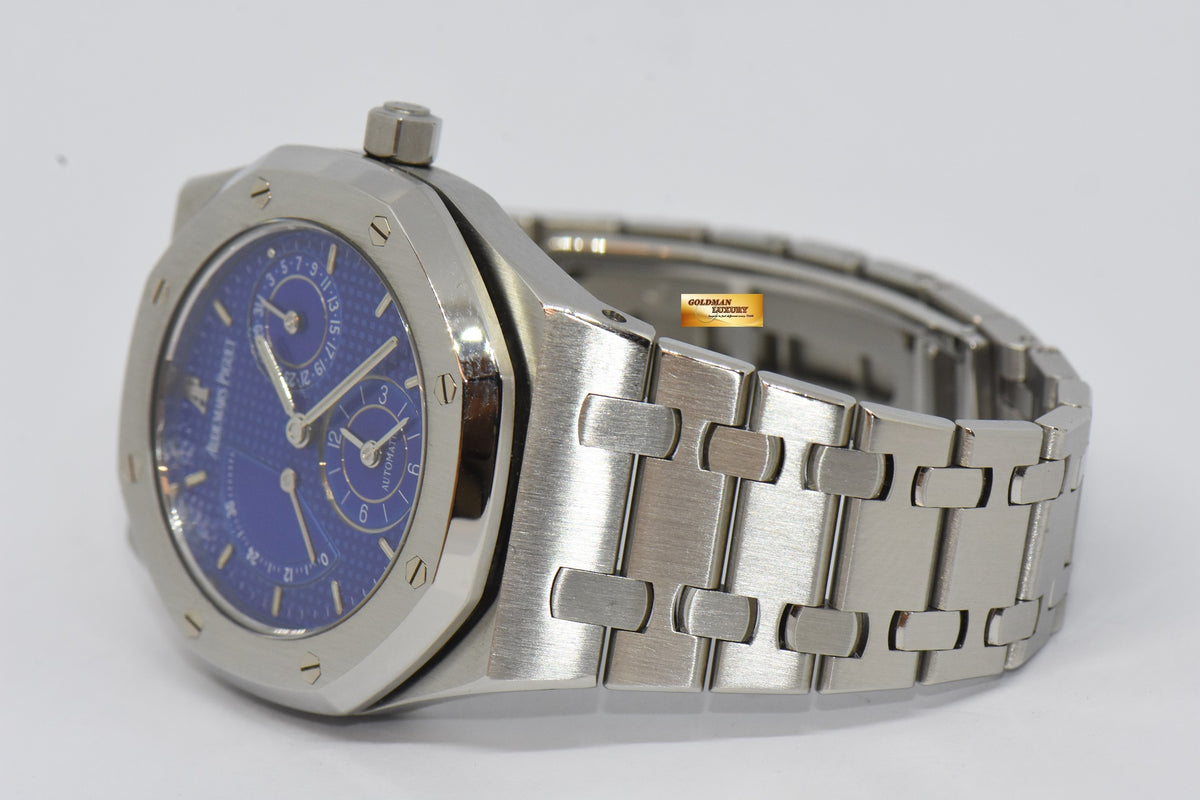 [SOLD] AUDEMARS PIGUET ROYAL OAK 36mm POWER RESERVE DUAL TIME RARE BLUE DIAL AUTOMATIC 25730ST (MINT)