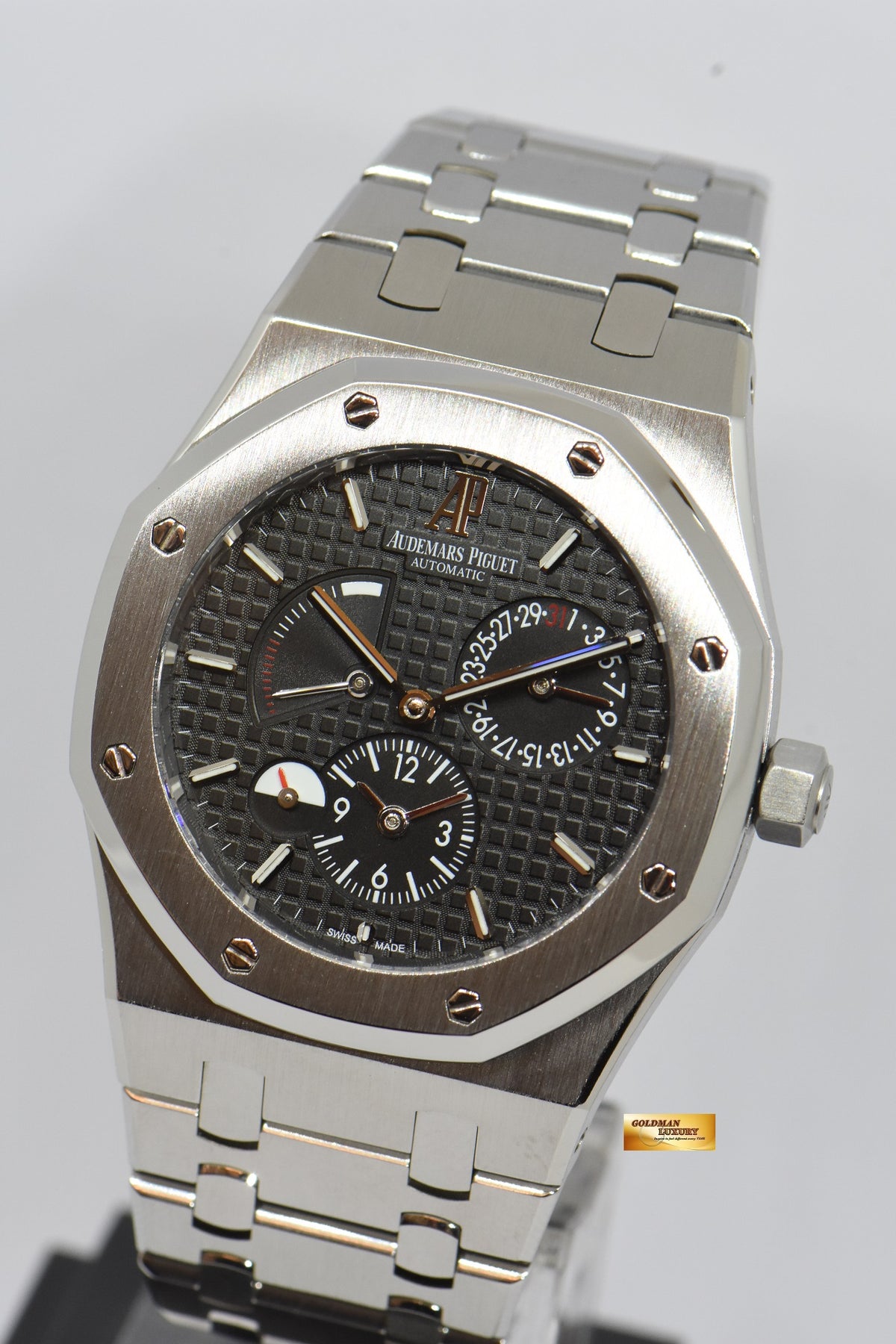 [SOLD] AUDEMARS PIGUET ROYAL OAK POWER RESERVE DUAL TIME 39mm STEEL IN BRACELET AUTOMATIC 26120ST (MINT)