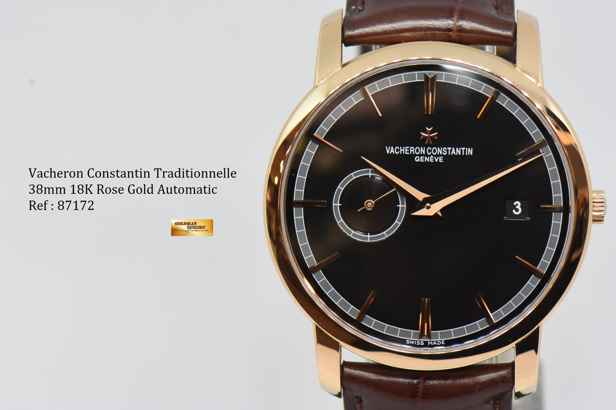[SOLD] VACHERON CONSTANTIN TRADITIONNELLE 18K ROSE GOLD 38mm AUTOMATIC 87172 (MINT)