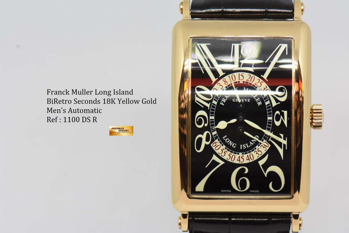 [SOLD] FRANCK MULLER LONG ISLAND BiRETRO-SECONDS 18K YELLOW GOLD MEN’S AUTOMATIC 1100 DS R (MINT)