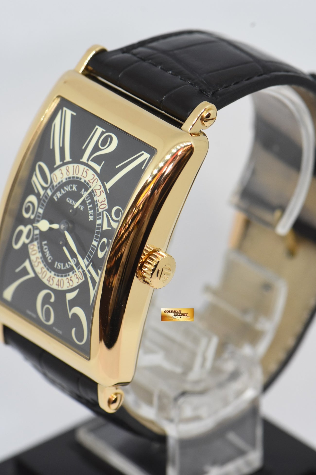 SOLD] FRANCK MULLER LONG ISLAND BiRETRO-SECONDS 18K YELLOW GOLD