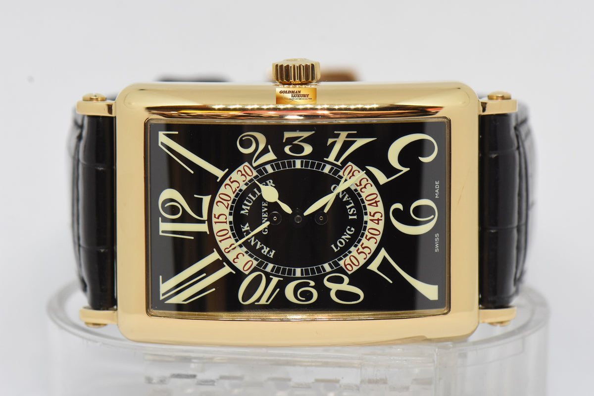 [SOLD] FRANCK MULLER LONG ISLAND BiRETRO-SECONDS 18K YELLOW GOLD MEN’S AUTOMATIC 1100 DS R (MINT)
