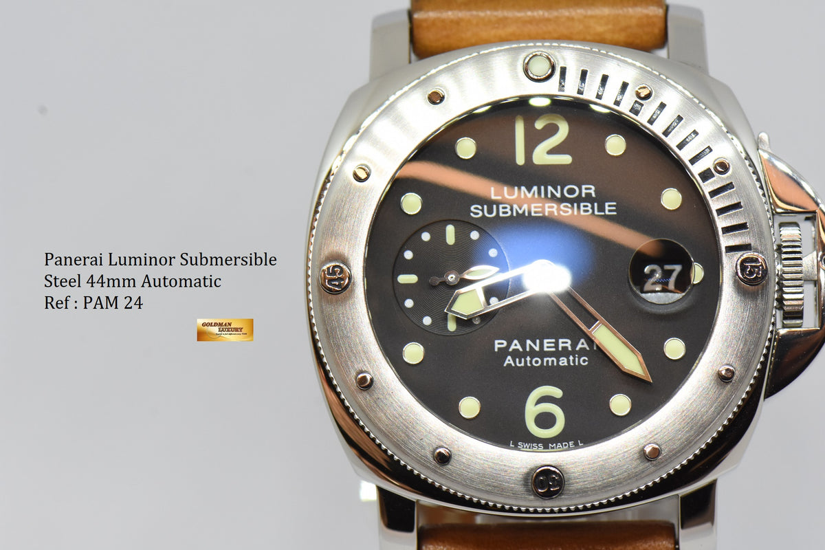 [SOLD] PANERAI LUMINOR SUBMERSIBLE 44mm STEEL AUTOMATIC PAM 24 (MINT)