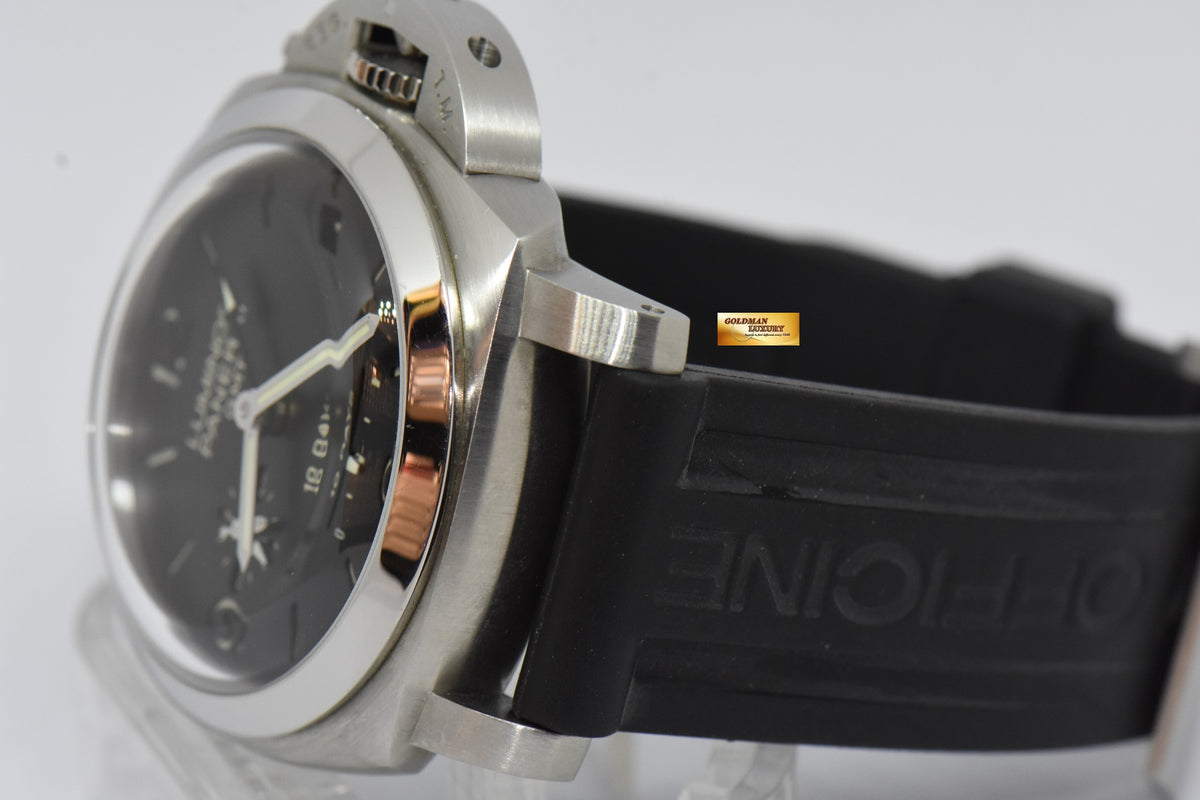 [SOLD] PANERAI LUMINOR GMT 44mm 1950 STEEL DAY / NIGHT 10 DAYS POWER RESERVE AUTOMATIC PAM 270 (NEAR MINT)