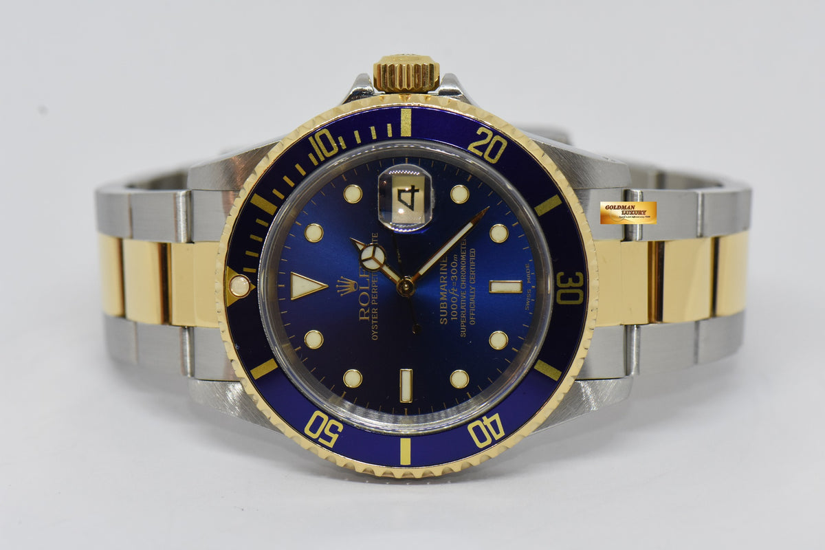 [SOLD] ROLEX OYSTER SUBMARINER BLUE 40mm HALF-GOLD AUTOMATIC 16613LB (MINT)