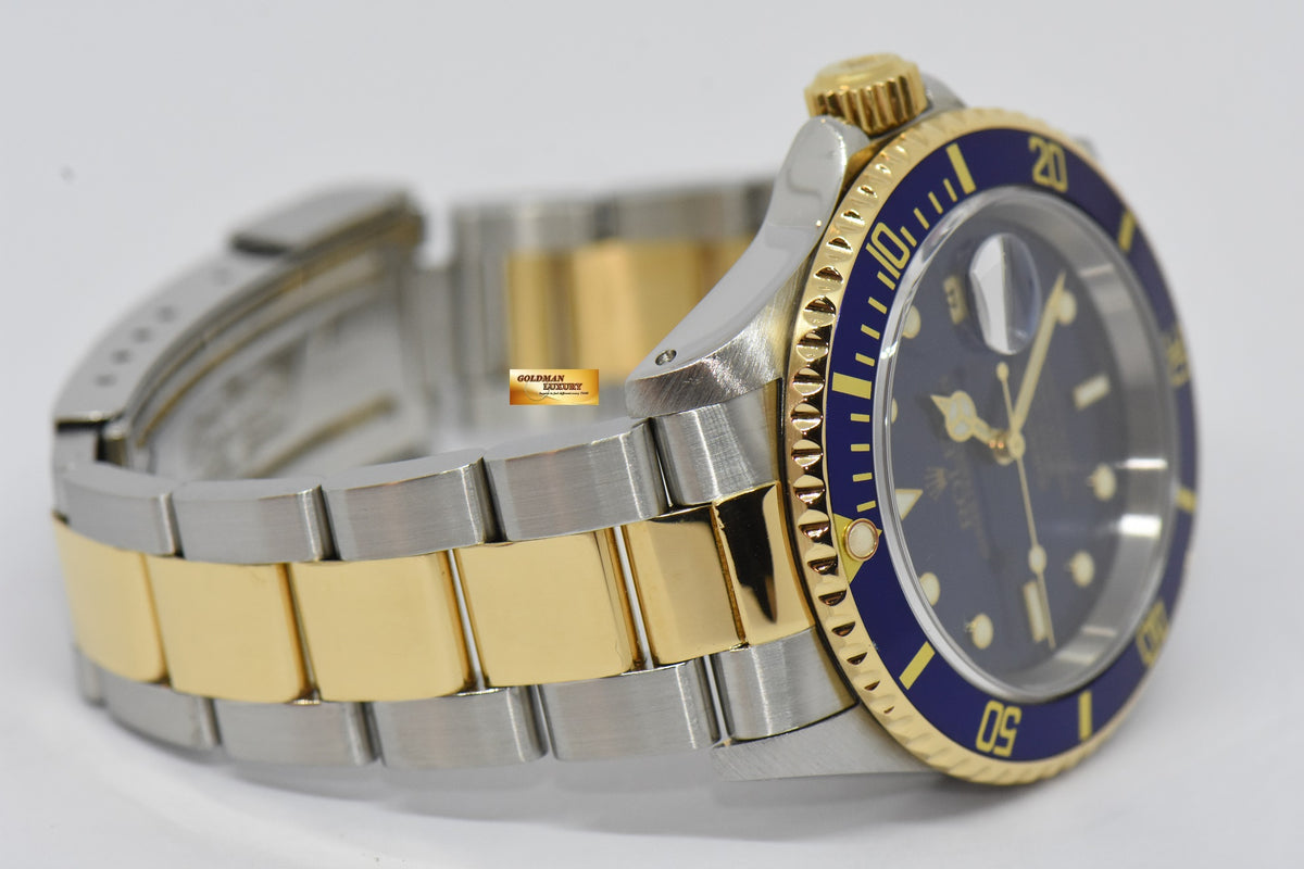 [SOLD] ROLEX OYSTER SUBMARINER BLUE 40mm HALF-GOLD AUTOMATIC 16613LB (MINT)